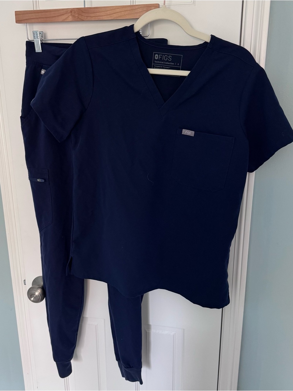Figs Set navy blue Zamora Jogger Scrub Pants small Catarina Top size S Technical